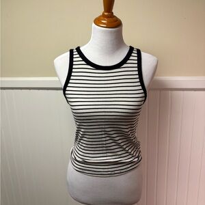 American Eagle Outfitters Black and White Striped Tank Top